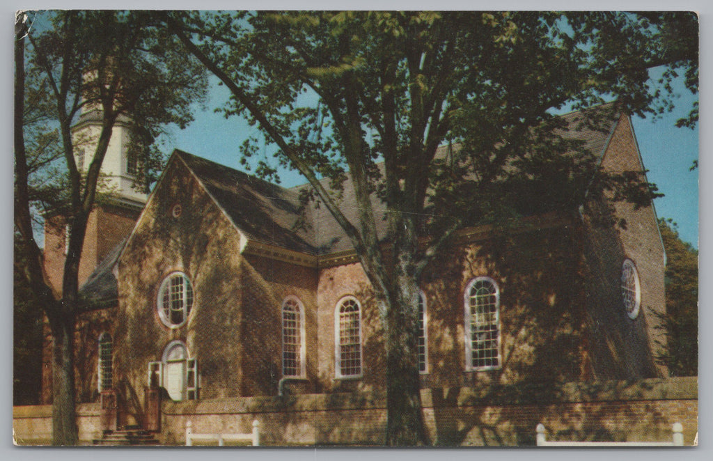 Bruton Parish Church, Williamsburg, Virginia, USA, Vintage Post Card