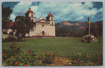 Mission Santa Barbra, Founded 1786, Santa Barbra, California, USA, Vintage Post Card.