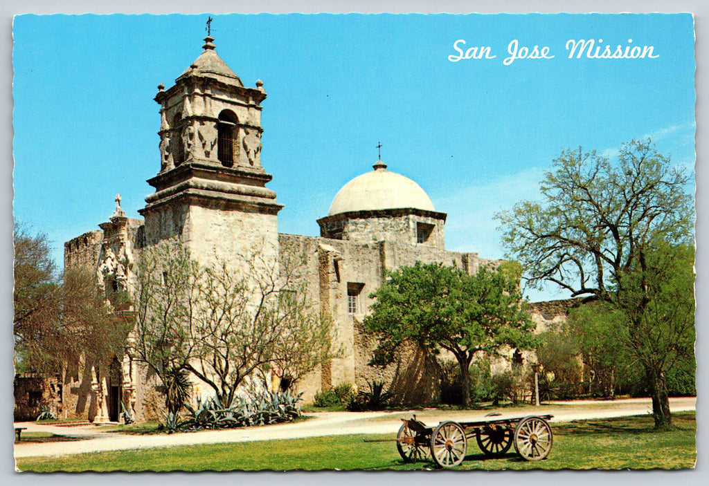 San Jose Mission, San Antonio, Texas, Vintage Post Card