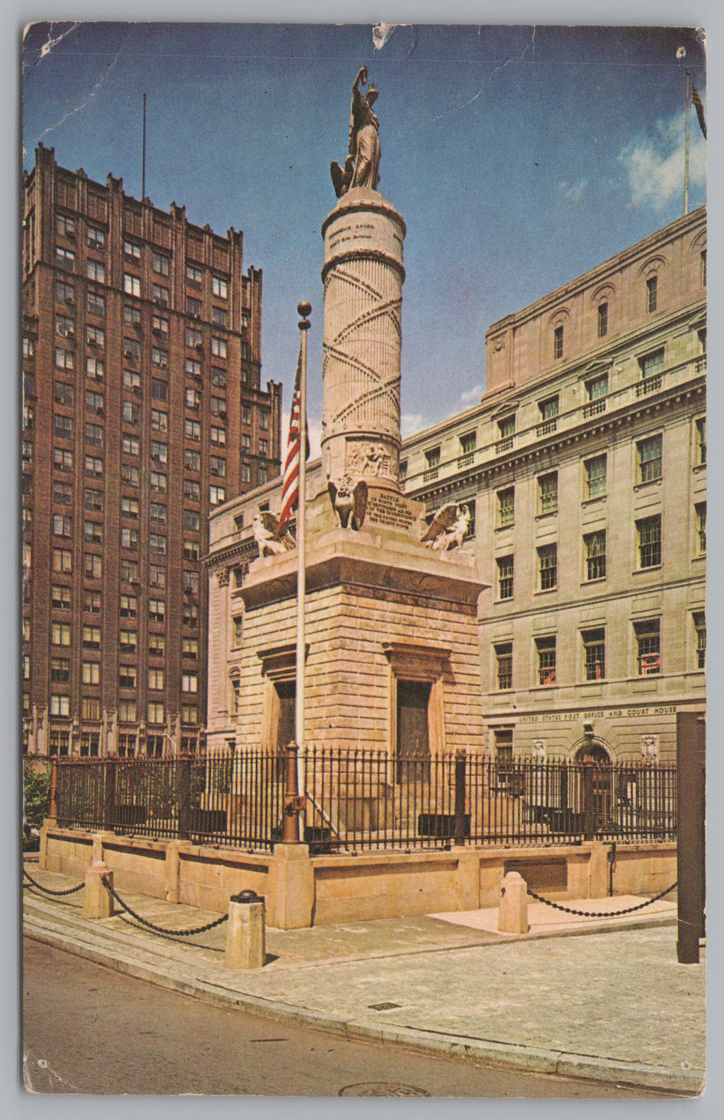 The Battle Monument, 1815-1825, Baltimore, Maryland, USA, Vintage Post Card.