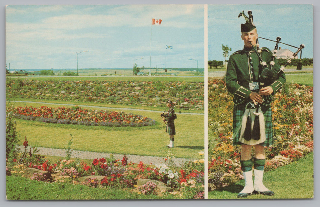A Pipers Welcome, Amherst, Nova Scotia, Vintage Post Card