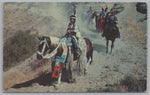 Indians On The Trail, Horseback, Vintage Post Card.