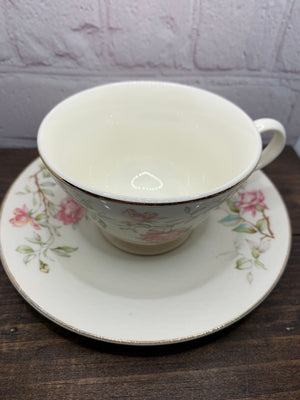 Vintage Edwin Knowles Fine China, Romance Rose Teacup/Saucer - USA