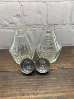 Vintage Anchor Hocking Salt & Pepper Shakers, Clear Press Glass, AHC34
