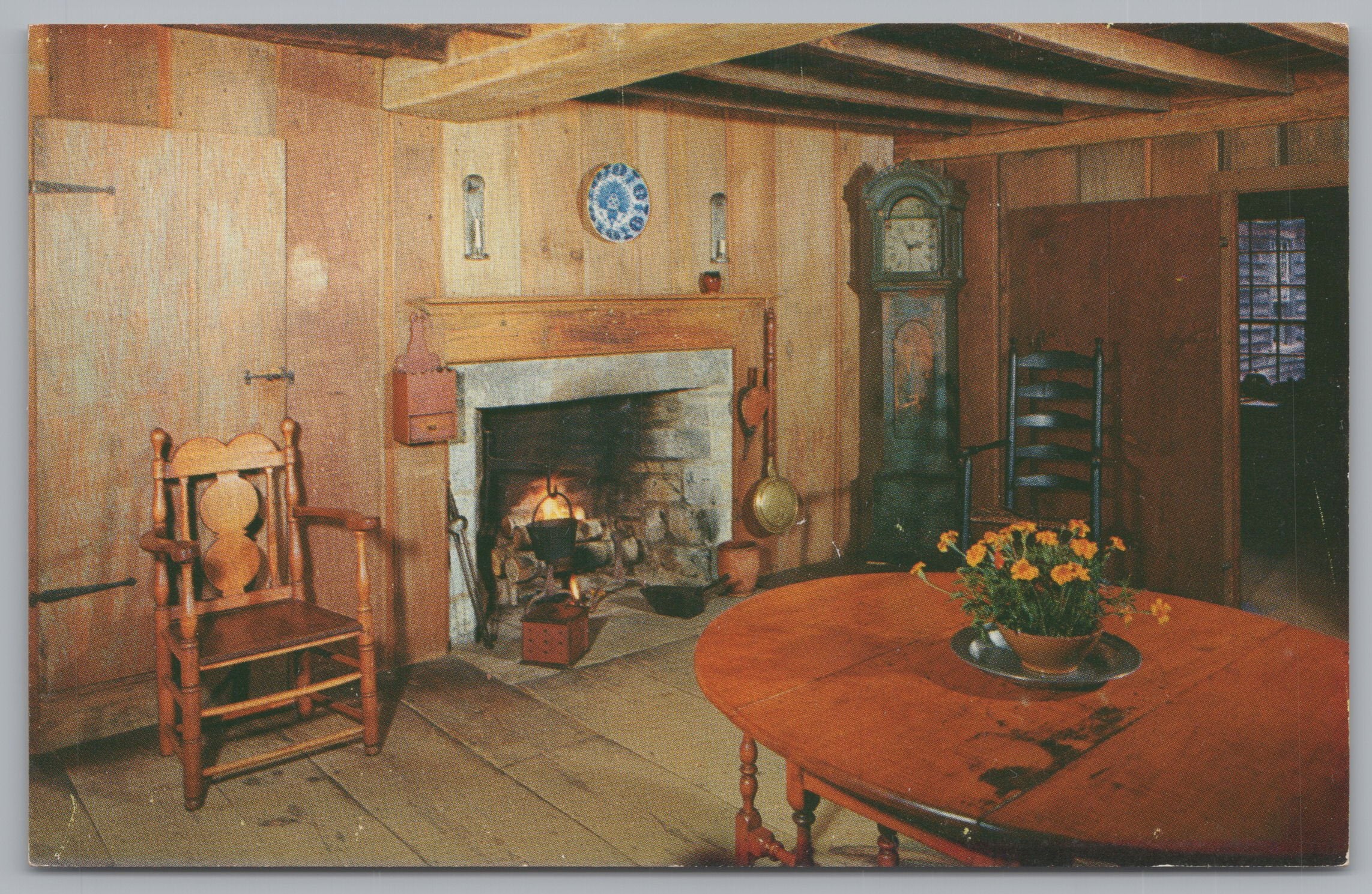 Stephen Finch House, Old Sturbridge Village, Vintage Post Card.