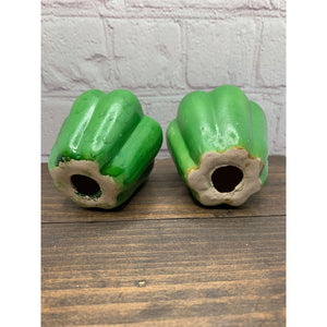 Vintage Bell Peppers Salt & Pepper Shakers, Green, Red, Japan -Lot of 3 Sets