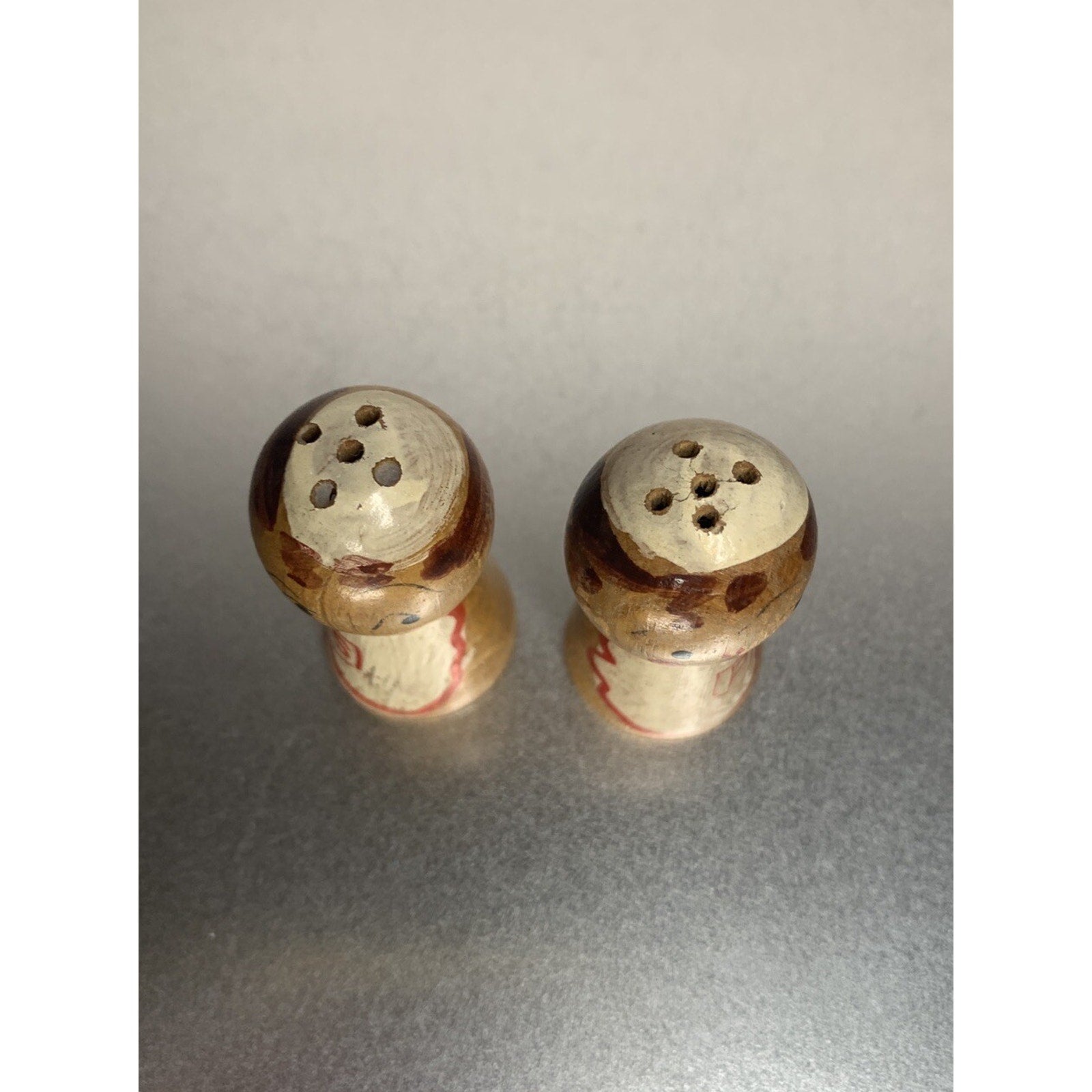 Vintage Chef Wood Salt & Pepper Shakers 1950's Japan Mini