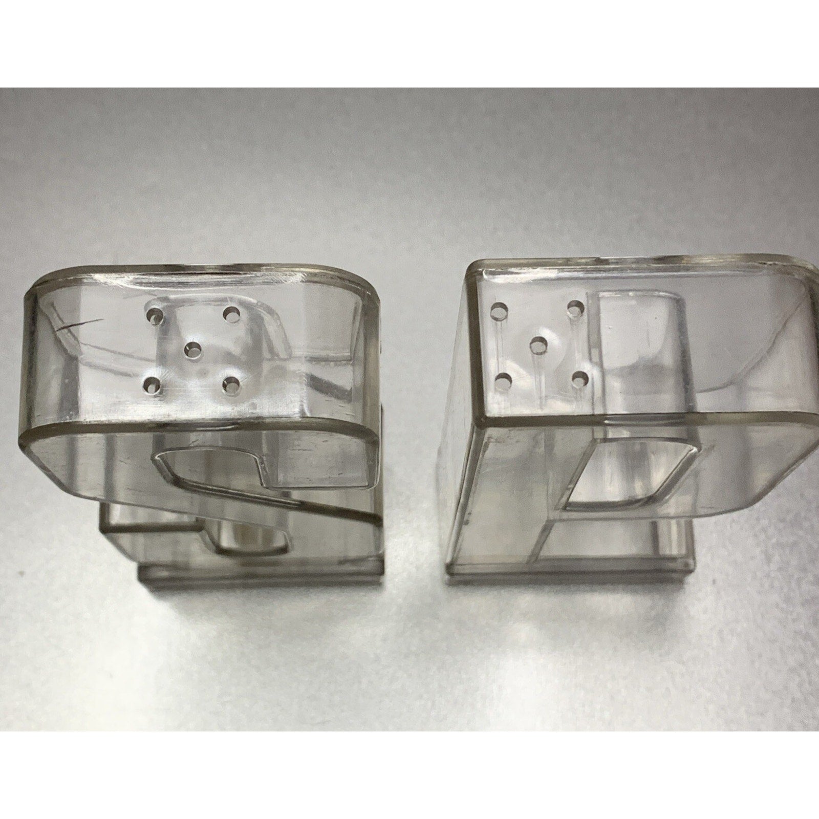 Vintage Letters S and P Clear Plastic Salt & Pepper Shakers Retro Hong Kong