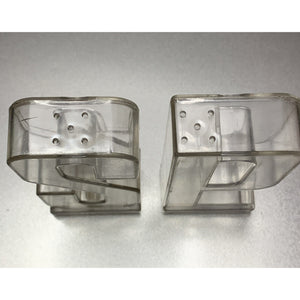 Vintage Letters S and P Clear Plastic Salt & Pepper Shakers Retro Hong Kong