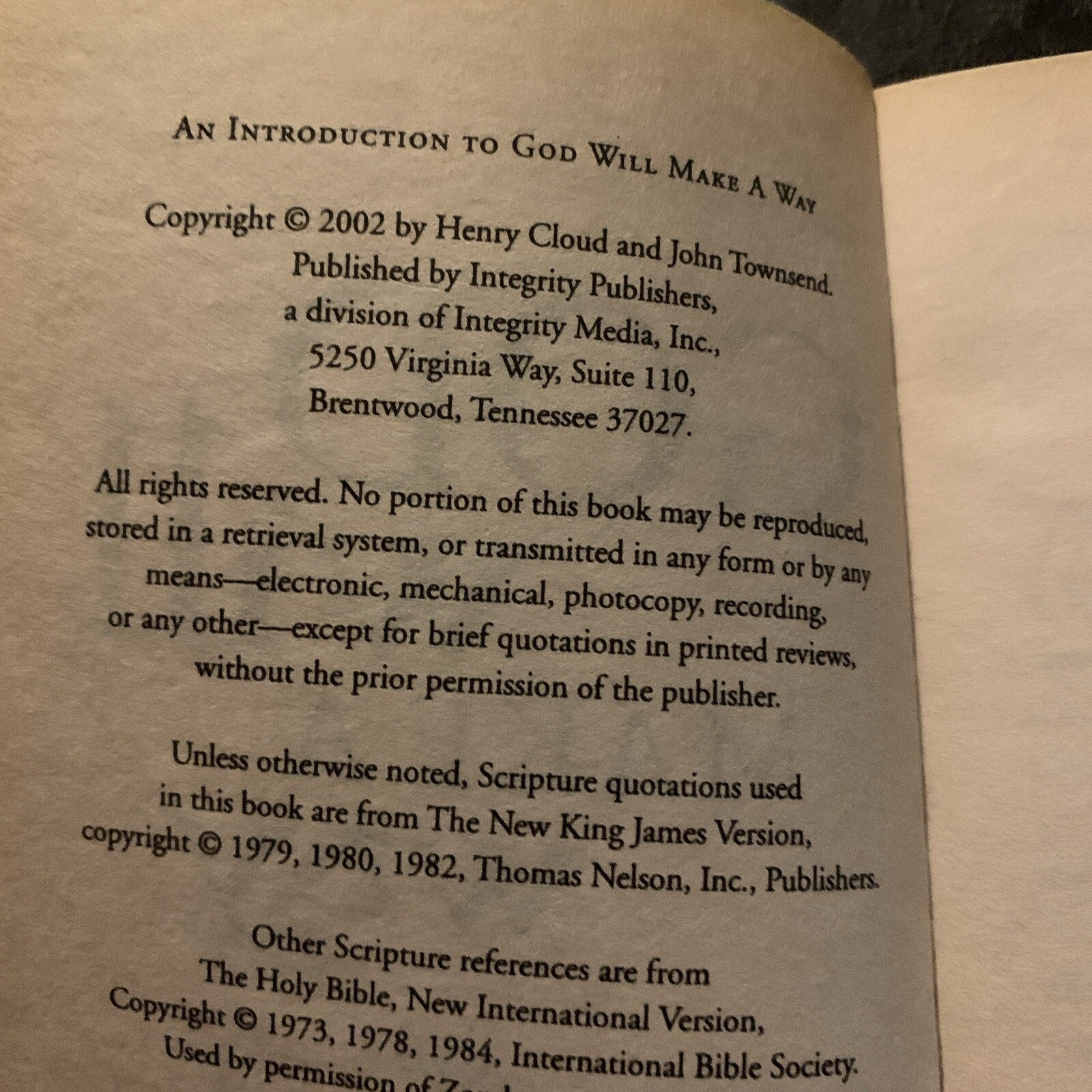 God Will Make a Way By Henry Cloud & John Townsend Paperback 2002