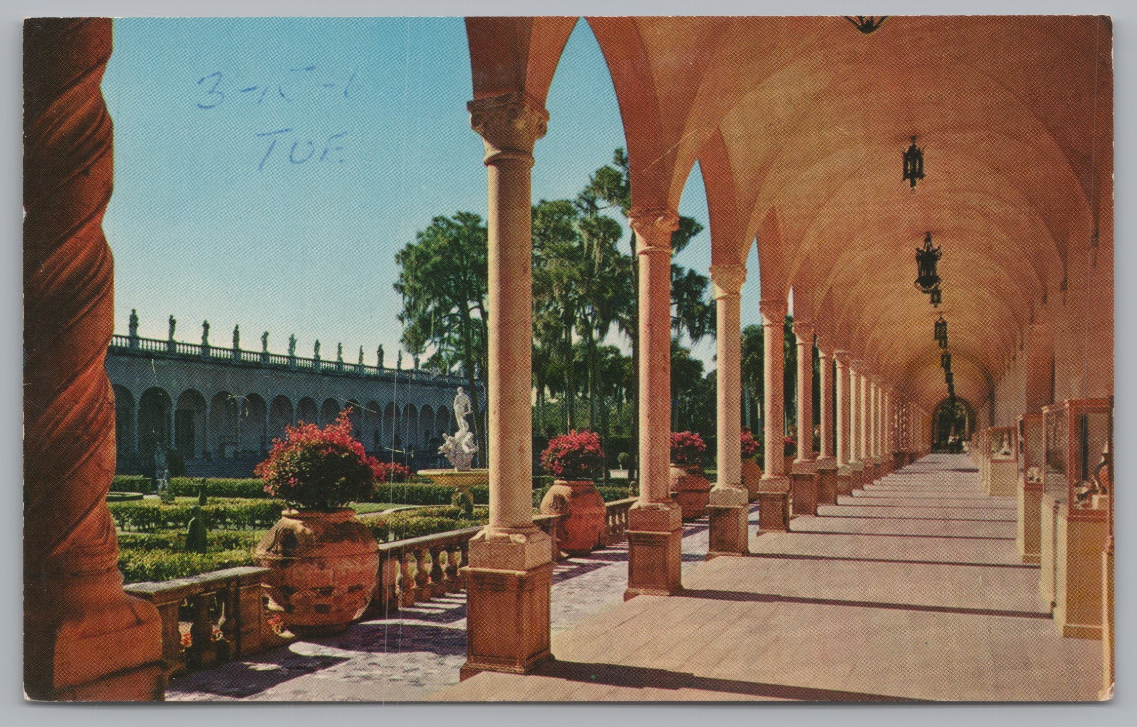 John And Mable Ringling Museum, Sarasota, Florida, USA, Vintage Post Card.