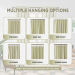 Linen Blackout Curtains Full Light Blocking 2 Panels 52Wx84L/ Light Gray