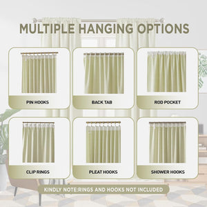 Linen Blackout Curtains Full Light Blocking 2 Panels 52Wx84L/ Light Gray