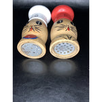 Vintage Large Wood Chef Cat Salt & Pepper Shakers Japan 1950s