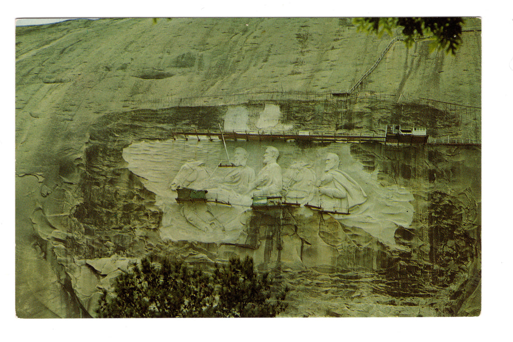 Historic Stone Mountain, Largest Sculpted Art, Confederacy Memorial VTG PC