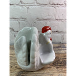 Ceramic Chicken Hen Salt Pepper Shaker Napkin Holder