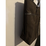 Vintage Nine West Canvas Brown/Beige Handbag Tote Bag Top Zipper