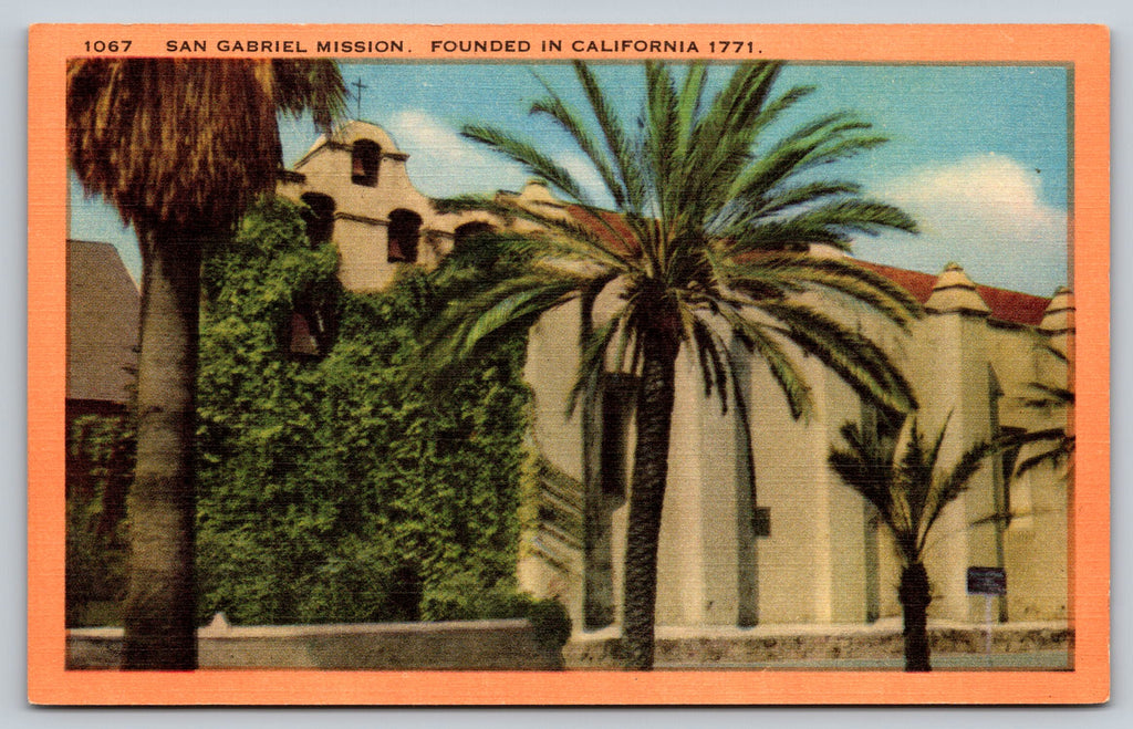 San Gabriel Mission, Founded California 1771, Vintage PC