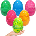 6Pcs 6" Jumbo Marble Pattern Plastic Easter Eggs, Egg Hunt, Basket Stuffers