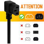 3-Prong Straight to 90 Degree Angled Plug Replacement Power Cord 15 Ft, Heatproof Flexible Durab