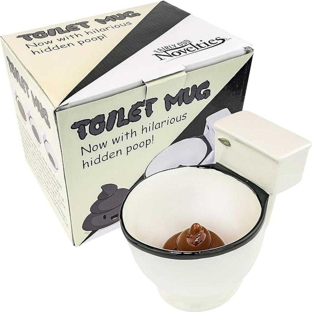 Ceramic Toilet Coffee Mug - Now With Hidden Poop 11-Ounces, Novelty White