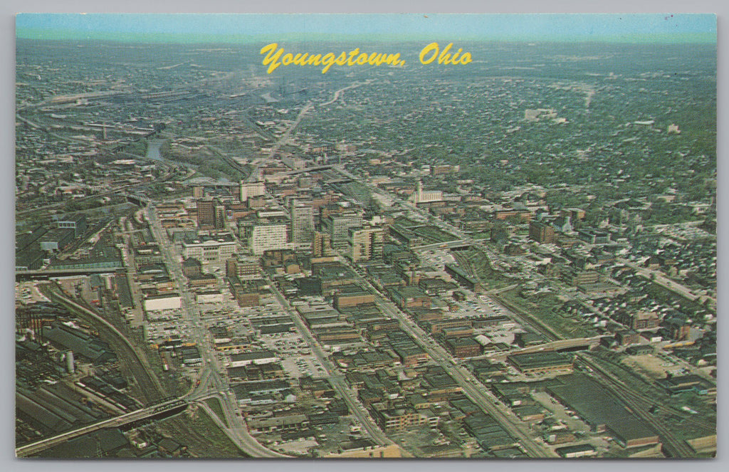 Aerial View, Youngstown, Ohio, Vintage Post Card.