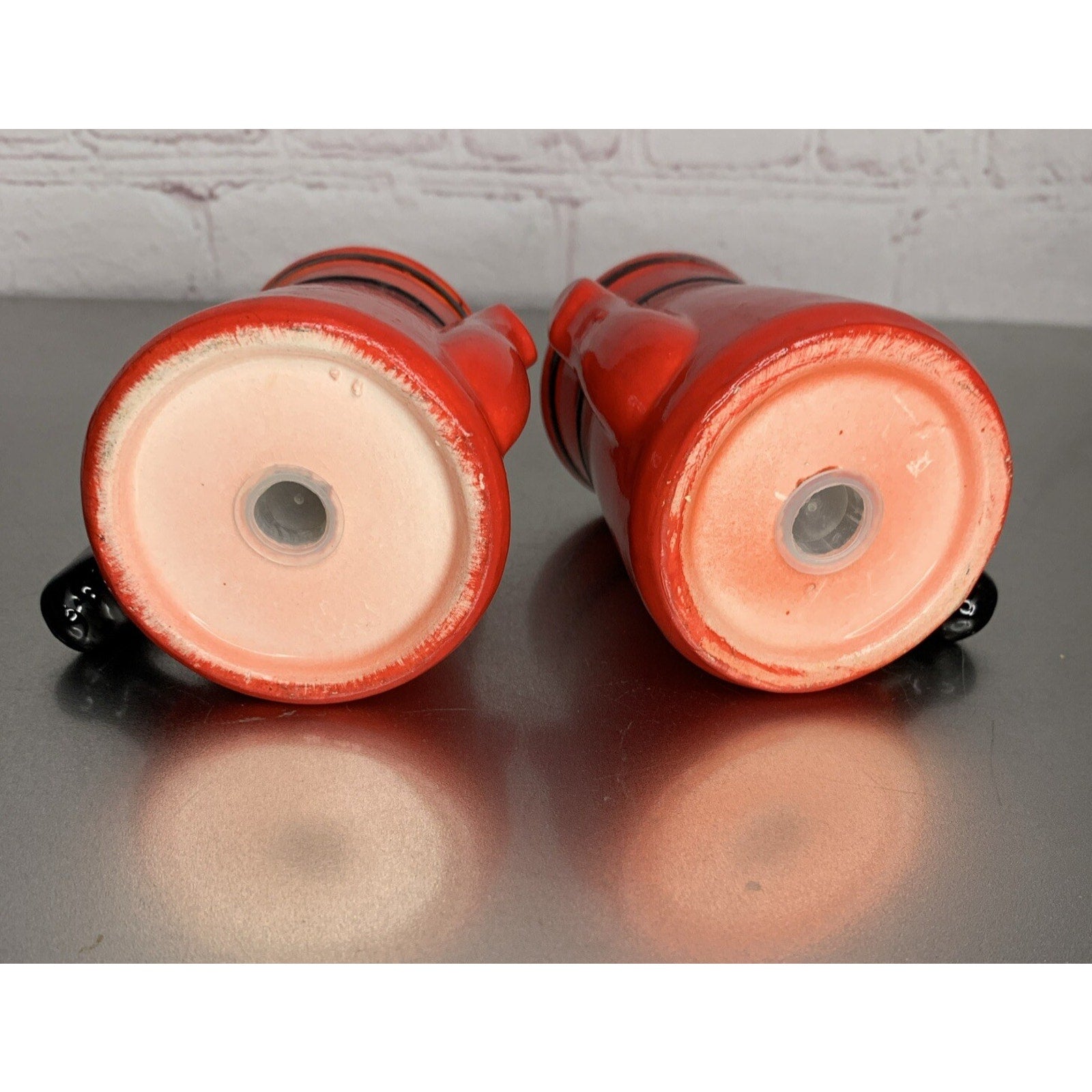 Vintage Red Coffee/Tea Pot Salt & Pepper Shakers Ceramic