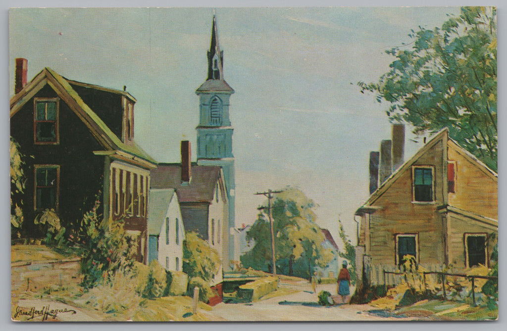 Painting Of Cleaves Street, Rockport, Massachusetts, USA, Vintage Post Card.