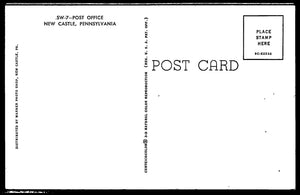 Post Office, New Castle, Pennsylvania, Vintage Post Card.