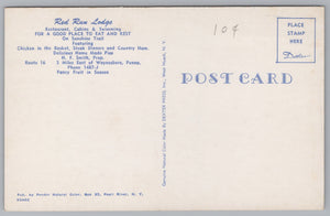 Inside The Red Run Lodge Restaurant, Sunshine Trail, Vintage Post Card.