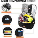 Lunch Bag Cooler Tote Reusable Insulated Leak-Proof, Thermal, Large Size, Black