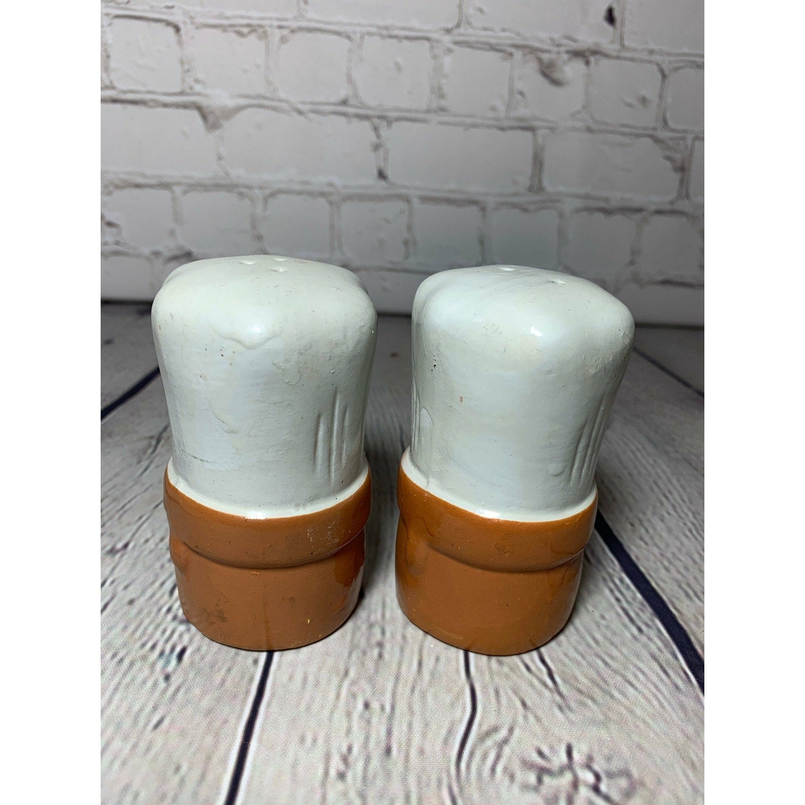 Vintage Ceramic Pottery Large Chef Hat/Head Salt & Pepper Shakers