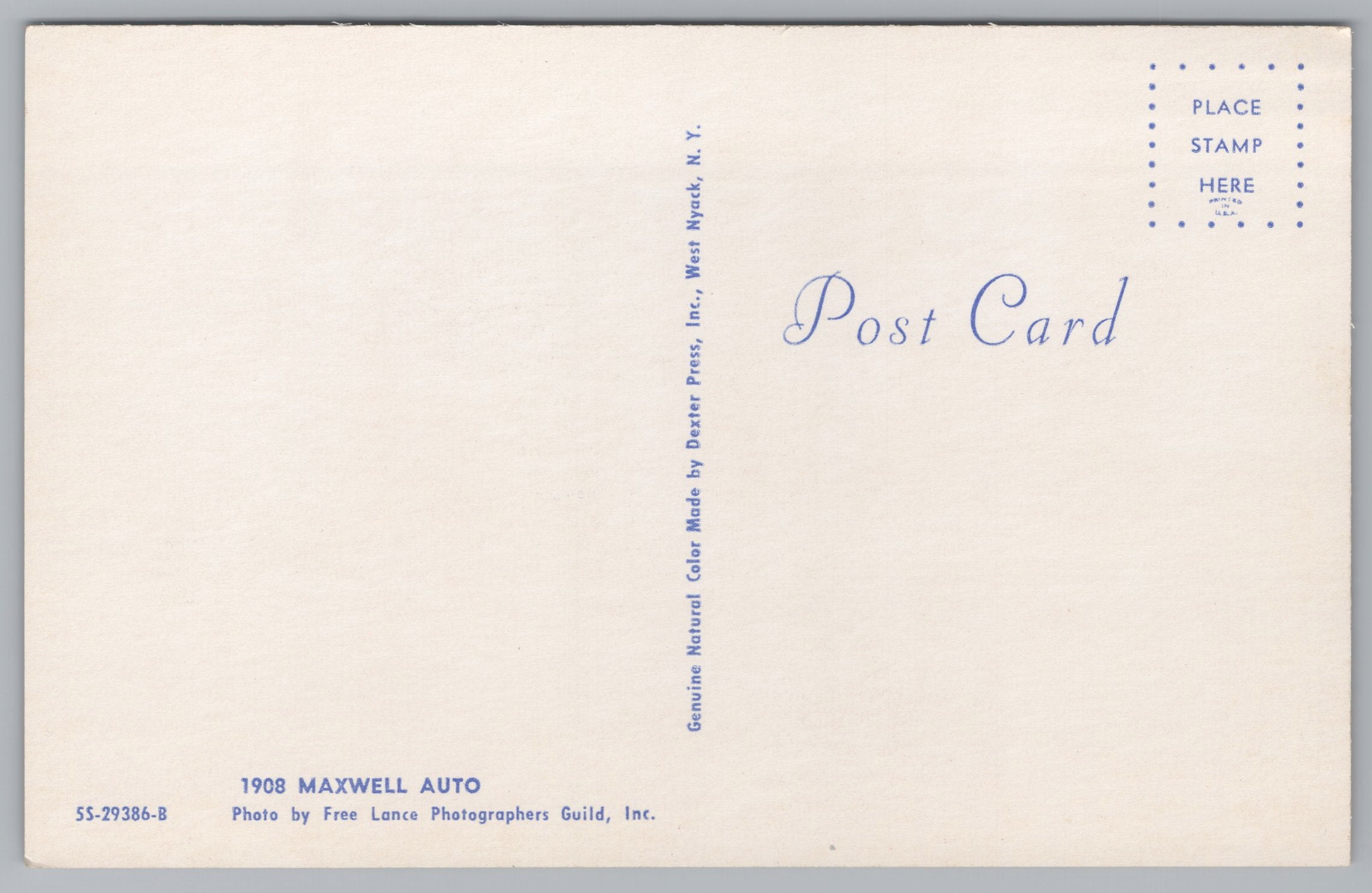 1908 Maxwell Auto, Vintage Post Card
