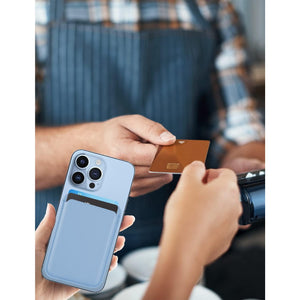 Magnetic Card Wallet Holder w/MagSafe for iPhone 15, 14, 13, Max/Plus/Pro-Blue