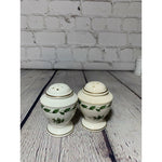 Vintage MCM White Rose Vines Handpainted Fine Porcelain Salt & Pepper Shakers