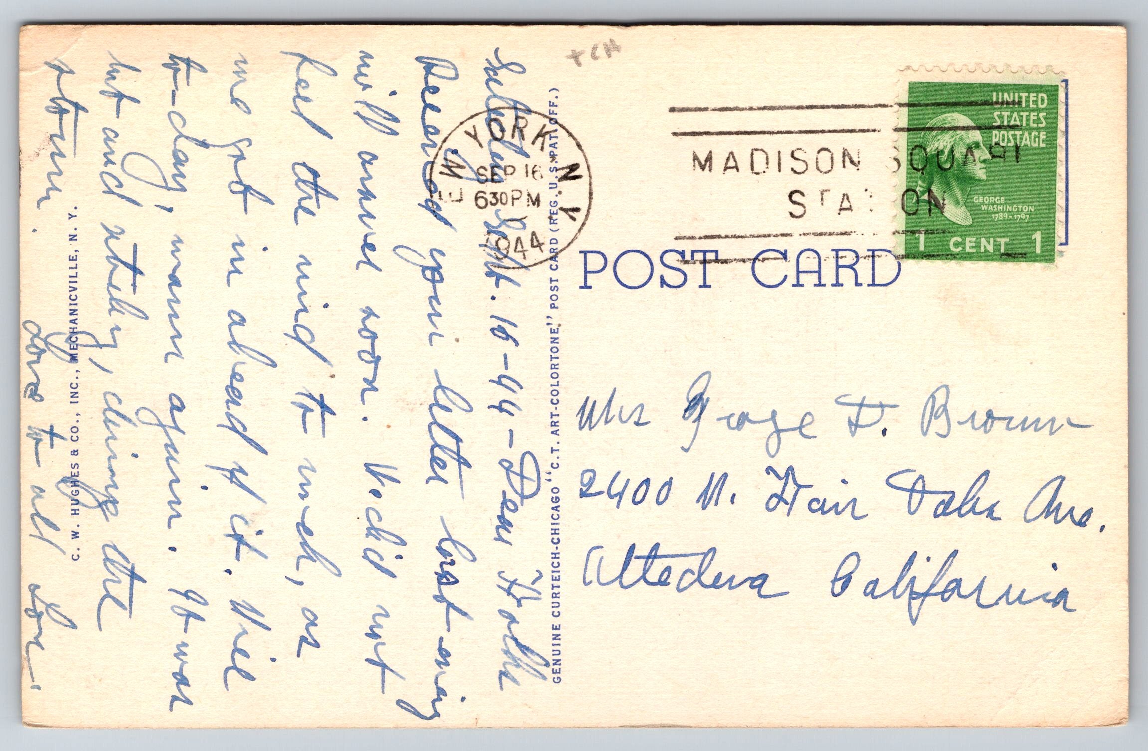 New York State Armory, Schenectady, USA, Vintage Post Card