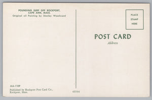 Pounding Surf Off Rockport, Cape Ann, Massachusetts, USA, Vintage Post Card