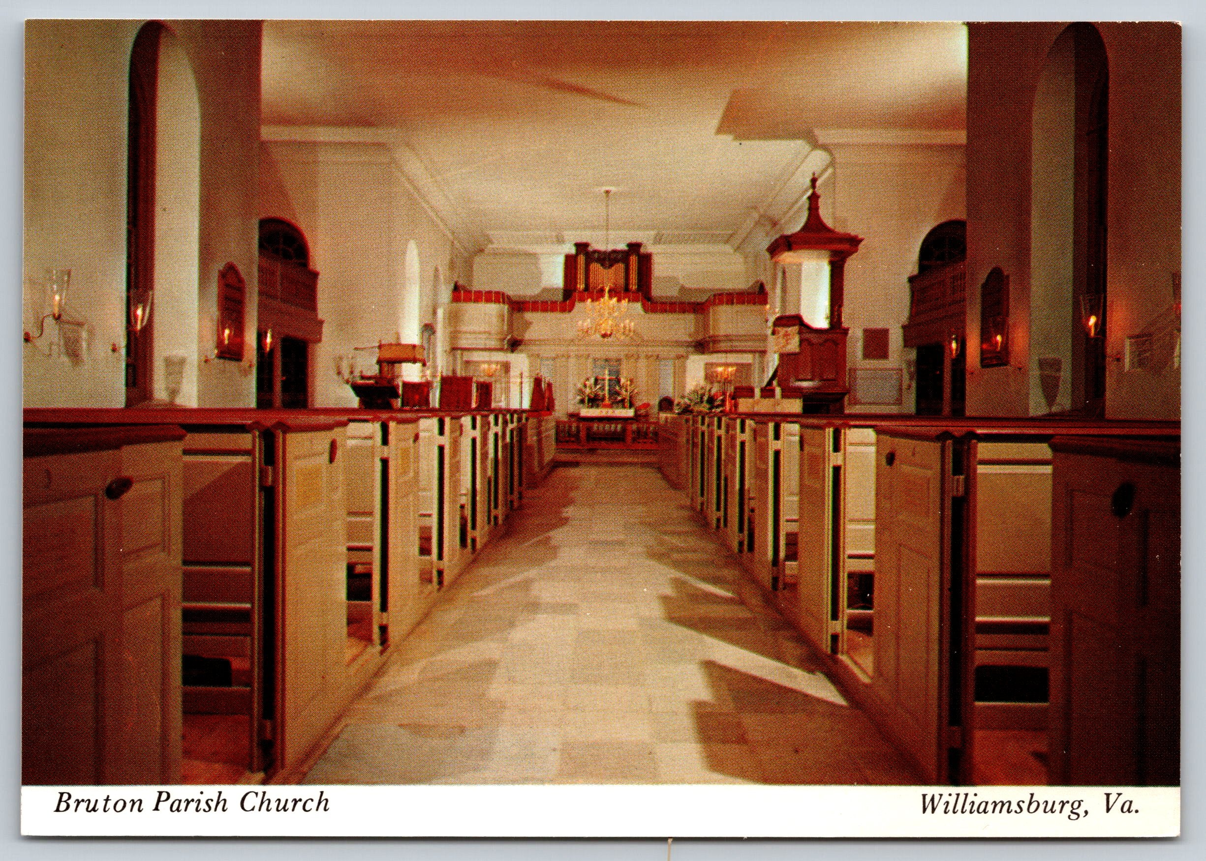 Bruton Parish Church, Williamsburg, Virginia, Vintage Post Card