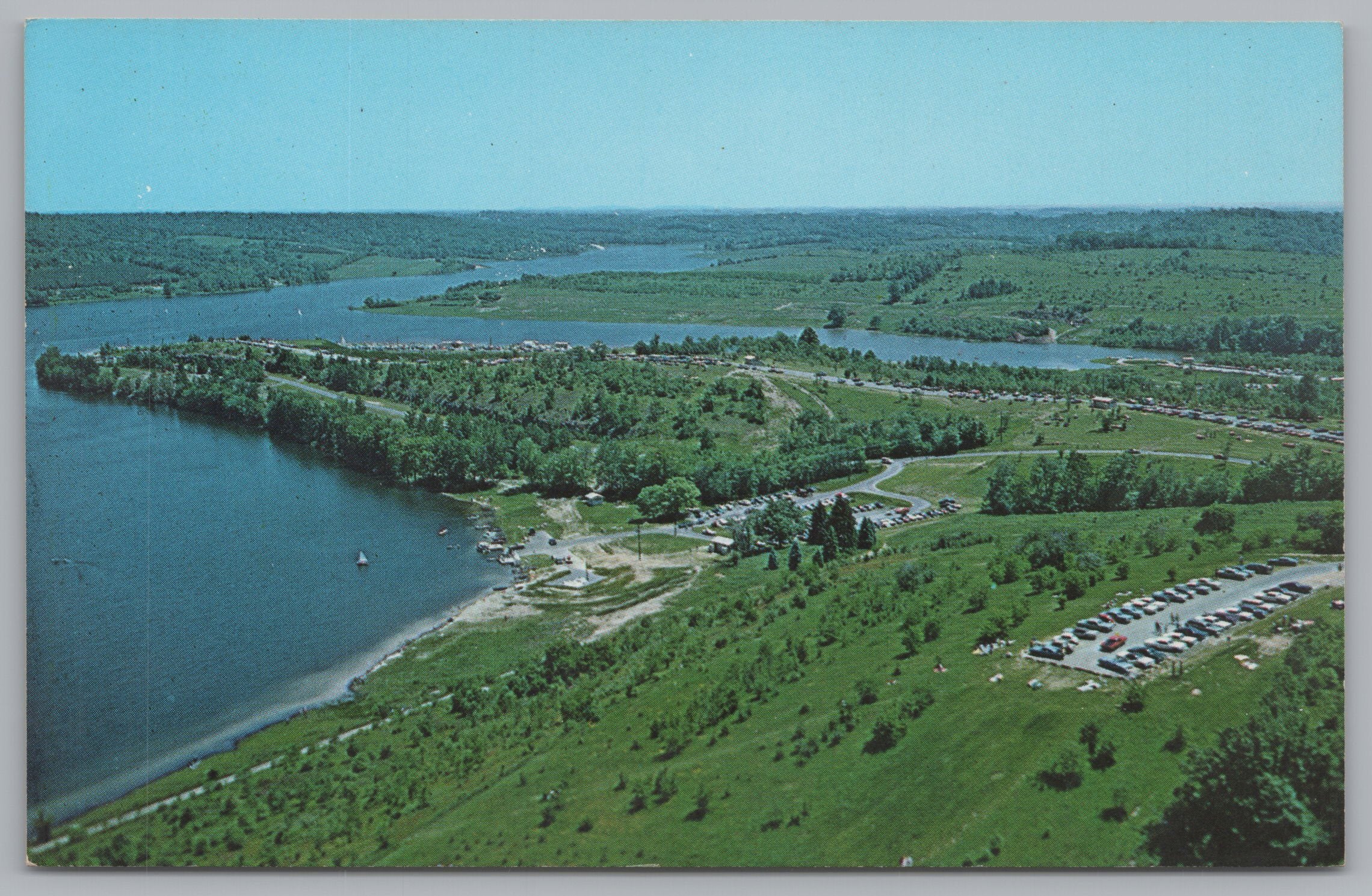 Aerial View Of Moraine State Park, Between Butler And New Castle, Pennsylvania, VTG PC.