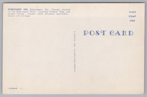 Stonyhurst Inn, Bobcaygeon River, Ontario, Canada, Vintage Post Card.