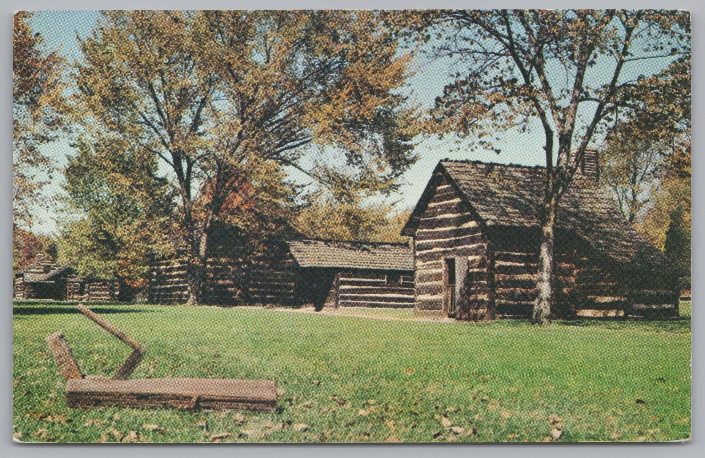 Schoenbrunn Village, New Philadelphia, Ohio, USA, Vintage Post Card