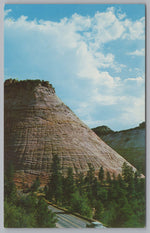 Checkerboard Mesa, East Entrance, Zion National Park, Utah, Vintage Post Card.