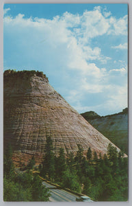 Checkerboard Mesa, East Entrance, Zion National Park, Utah, Vintage Post Card.