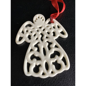Lenox Charms Angel Reticulated Porcelain Ornament Ivory