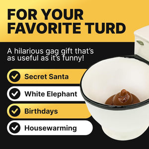 Ceramic Toilet Coffee Mug - Now With Hidden Poop 11-Ounces, Novelty White