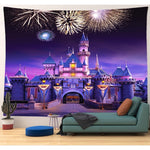 Castle Tapestry Wall Hanging, Fairytale Wall Decor for Princess Kids Girls Room, Birthday Party Backdrop 59"x51"