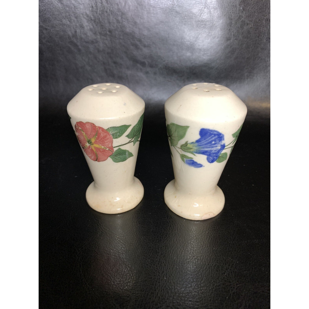 Vintage Multi Floral Pattern Salt & Pepper Shakers Porcelain Ceramic Japan 1950s