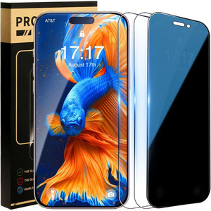 3 Pack Screen Protector Tempered Glass for iPhone 16 Pro 6.3 Inch iPhone 15, 14