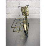 Vintage Goldtone Bicycle Salt & Pepper Shaker Toothpick Caddy/Holder