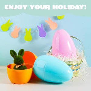 10" Jumbo Easter Eggs, 6PCS Pastel Color Plastic Easter Eggs, Easter Egg Hunt